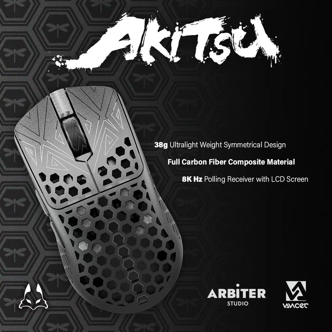 Vancer x ArbiteStudio Akitsu Carbon Fiber Composite 8K Gaming Mouse(BATCH 2)