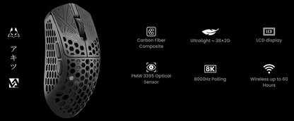 Vancer x ArbiteStudio Akitsu Carbon Fiber Composite 8K Gaming Mouse(BATCH 2)